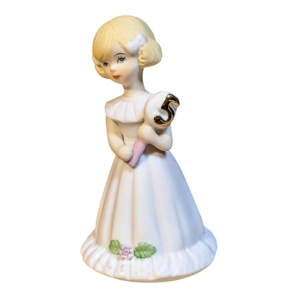 Enesco FIVE 5 Growing Up Birthday Girl BLONDE Figurine 1981 NEW IN BOX